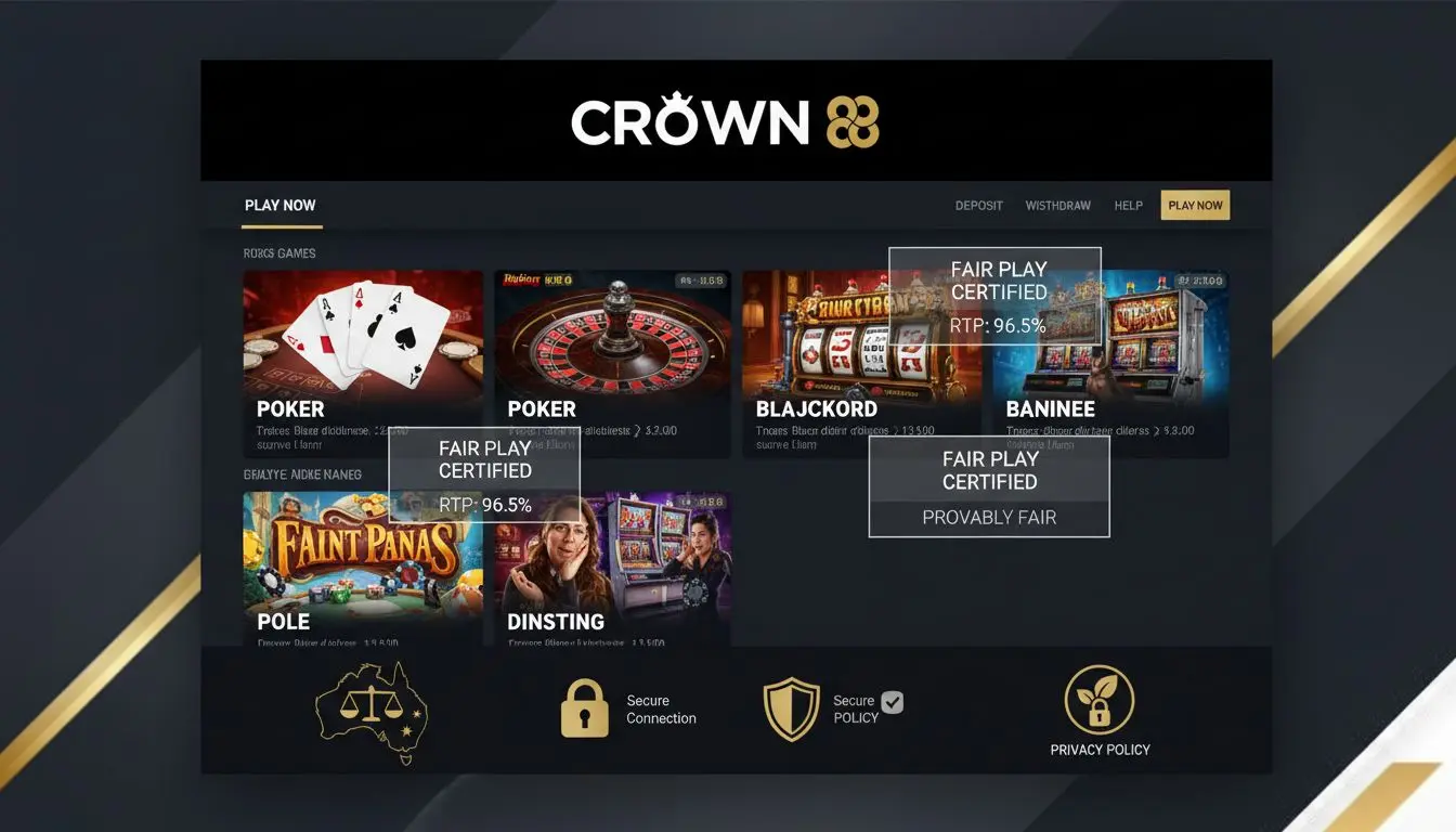  Secure casino interface showing safety features and Australian legal context 
